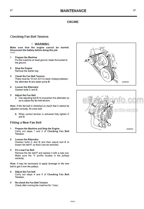 Photo 1 - JCB JS70 Operators Handbook Excavator 9801-6720