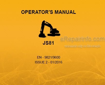 Photo 4 - JCB JS81 Operators Manual Excavator 9821-9600