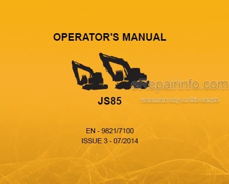 Photo 5 - JCB JS85 Operators Manual Excavator 9821-7100