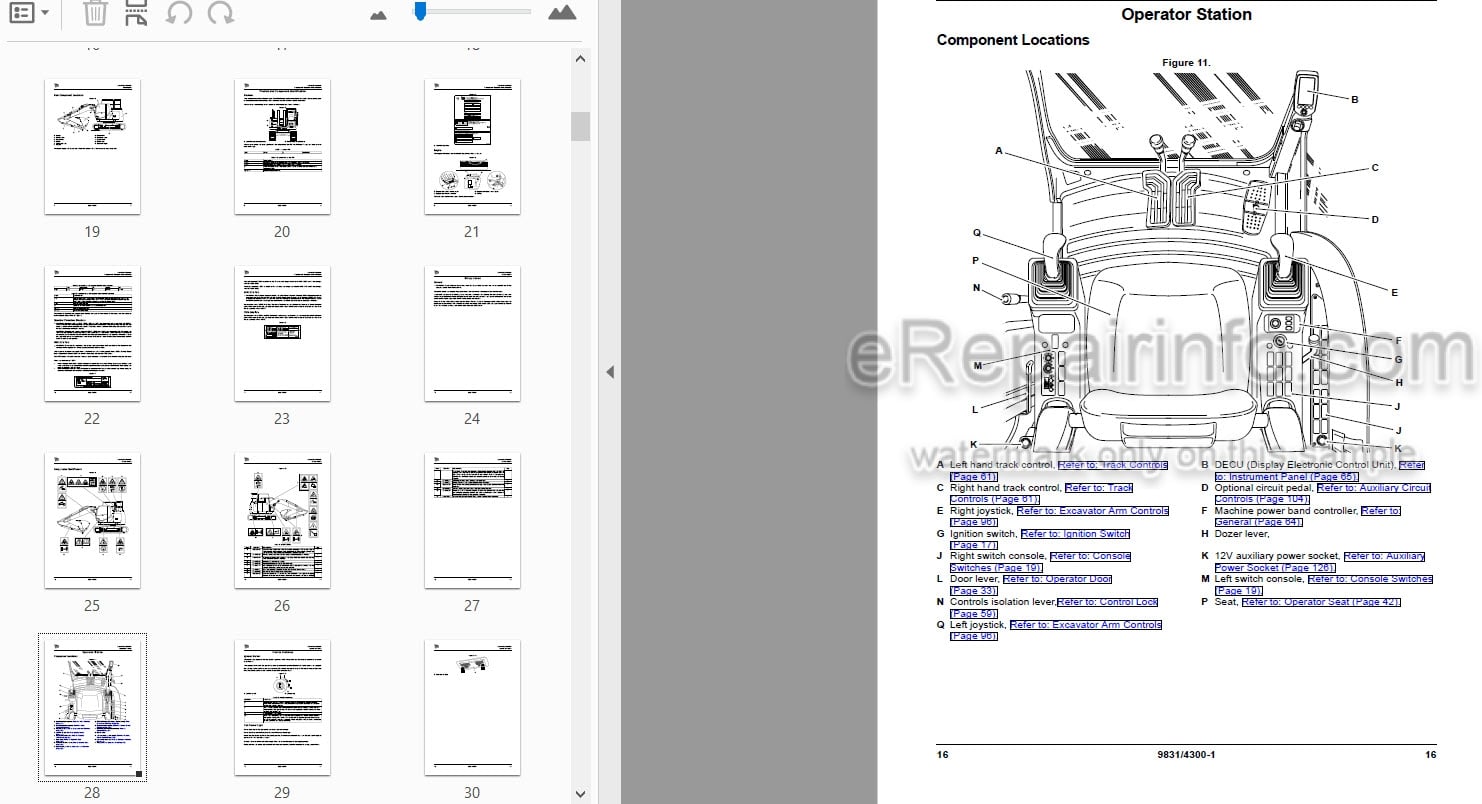 Photo 3 - JCB JZ140 T4I JZ141 T4F Operators Manual Excavator 9831-4300