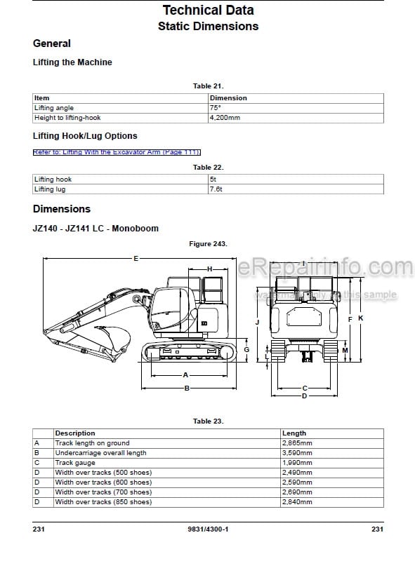 Photo 5 - JCB JZ140 T4I JZ141 T4F Operators Manual Excavator 9831-4300