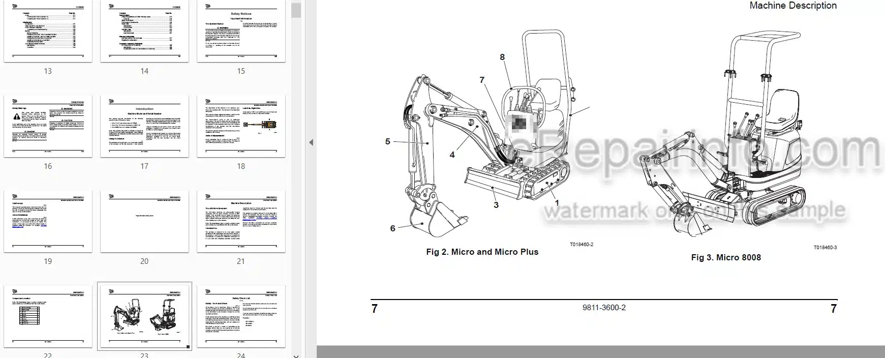 Photo 4 - JCB Micro Plus Micro 8008 Tier 3 Operators Manual Compact Excavator 9811-3600-2