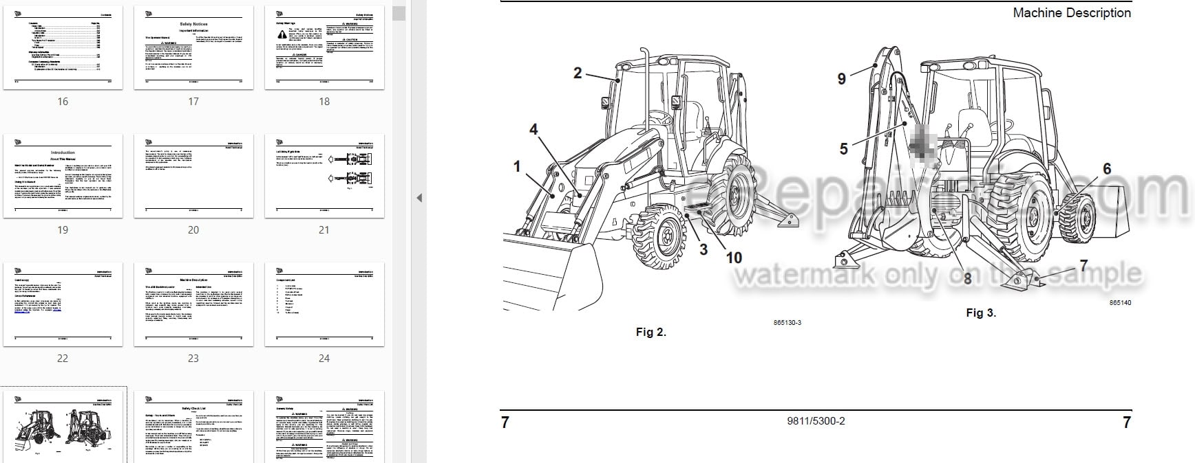 Photo 3 - JCB Midi CX Operators Manual Backhoe Loader 9811-5300