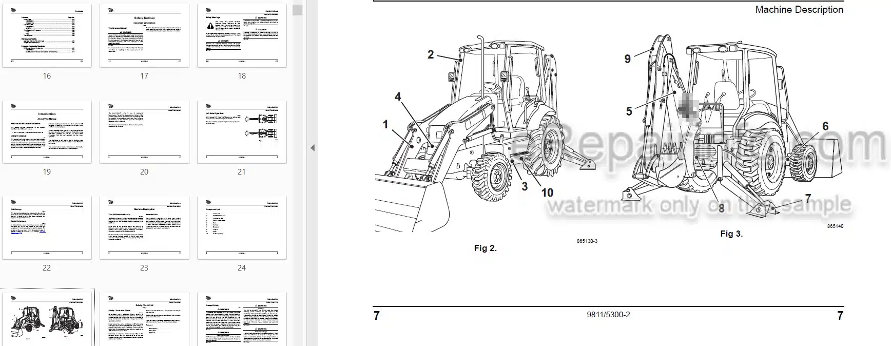 Photo 3 - JCB Midi CX Operators Manual Backhoe Loader 9811-5300