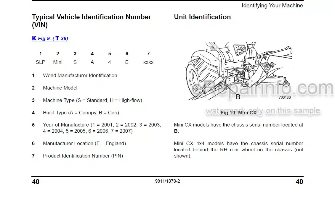 Photo 8 - JCB Mini CX 4X4 Operators Manual Backhoe Loader 9811-1070-2