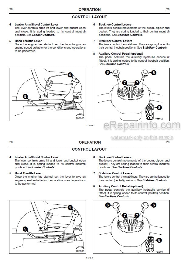 Photo 5 - JCB Mini CX Operators Manual Backhoe Loader 0120