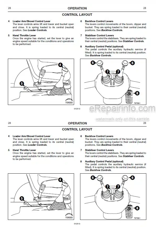 Photo 5 - JCB Mini CX Operators Manual Backhoe Loader 0120