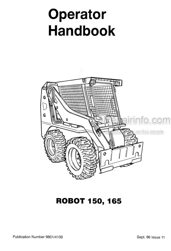 Photo 4 - JCB Robot 150 165 165HF Operators Handbook Skid Steer Loader 9801-4100