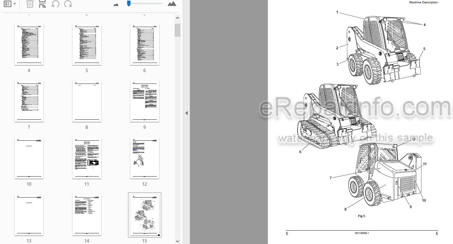 Photo 3 - JCB Robot 160 160HF 170 170HF 180 180HF 180T 180THF Operators Manual Skid Steer Loader 9811-6500