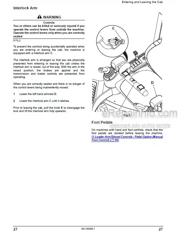 Photo 3 - JCB Robot 190 190HF 1110 1110HF 190T 190THF 1110T 1110THF Operators Manual Skid Steer Loader
