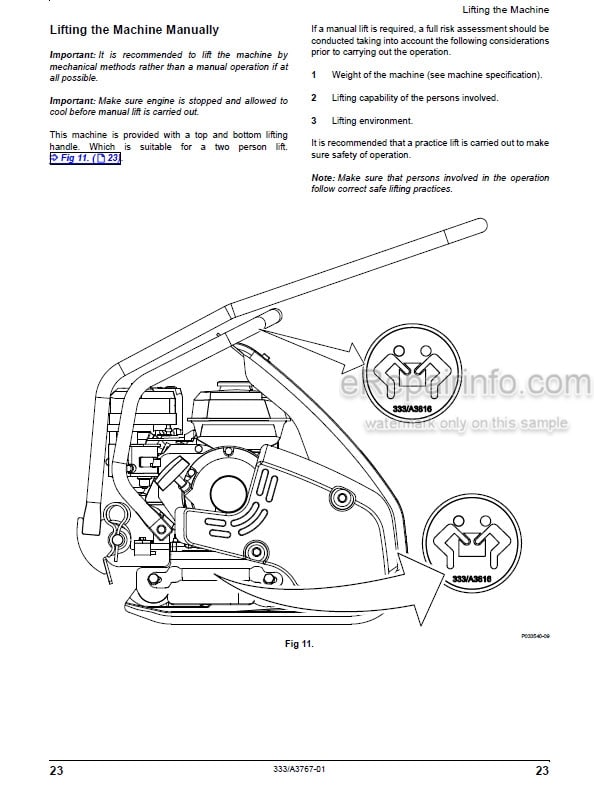 Photo 5 - JCB SE10-35 SE20-50 Operators Manual Plate Compactor 333-A3767-01