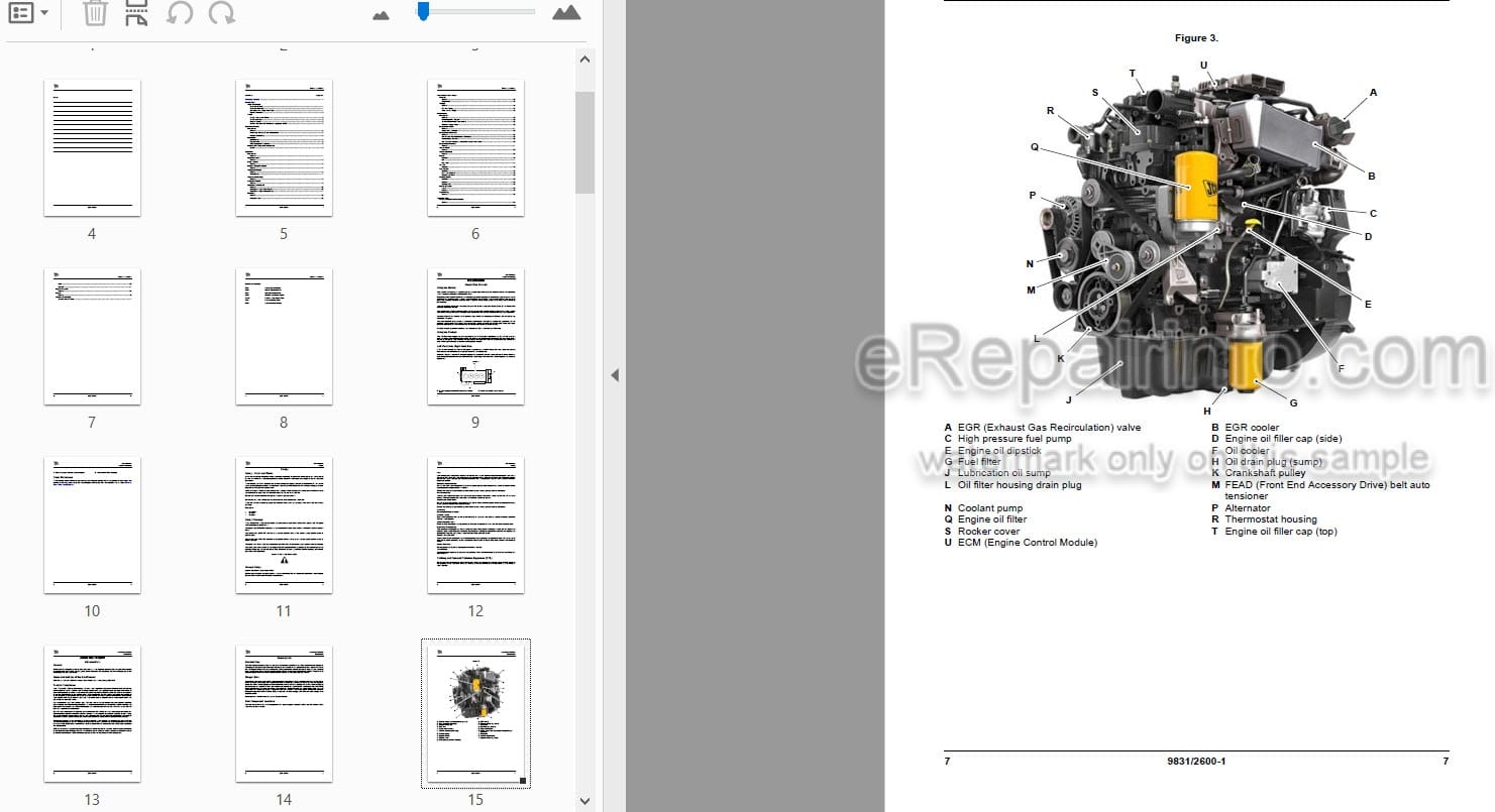 Photo 3 - JCB T4F 3.0 Elec 4 Cyl Operators Manual Engine 9831-2600