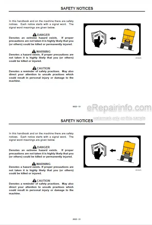 Photo 5 - JCB TD7 TD10 Operators Manual Dumpster 8920