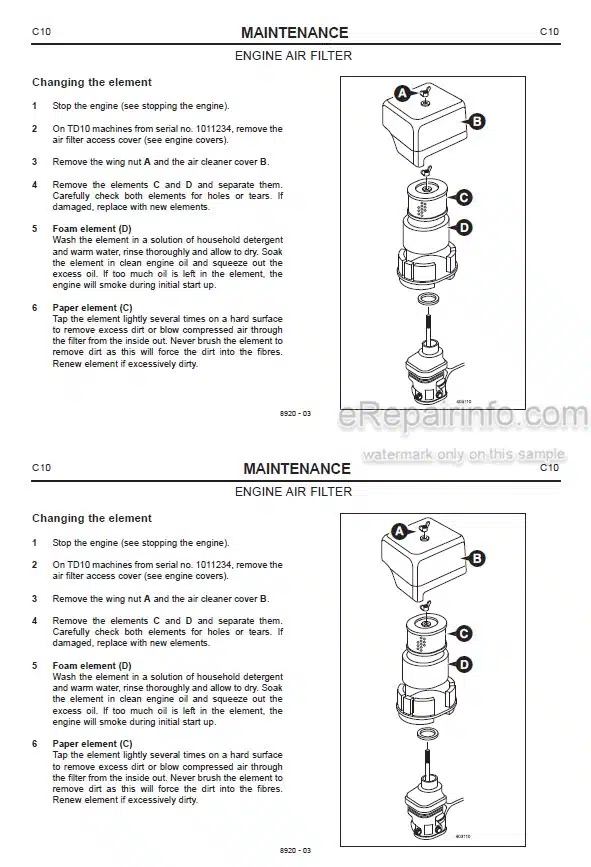 Photo 1 - JCB TD7 TD10 Operators Manual Dumpster 8920