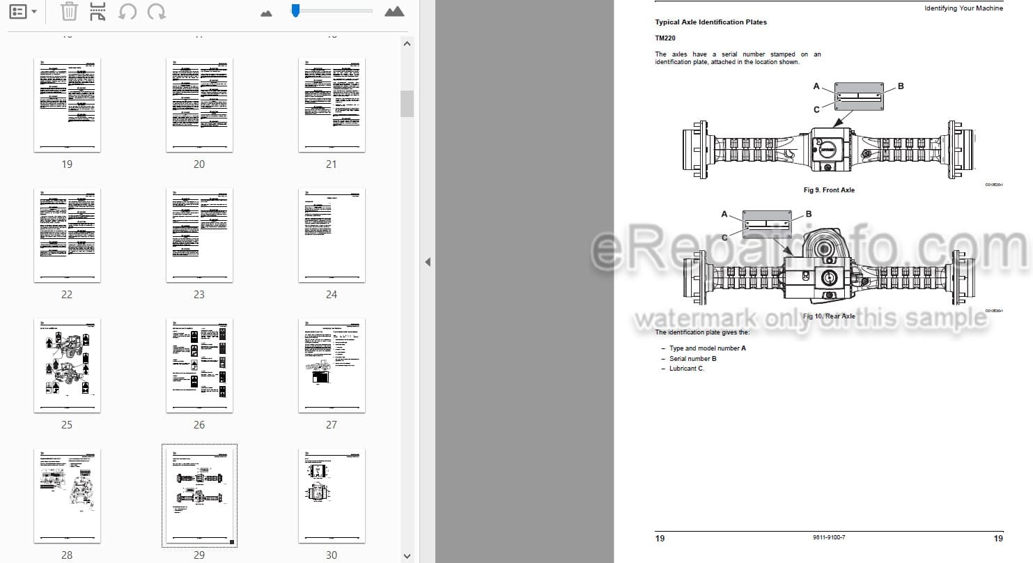 Photo 3 - JCB TM180 TM220 Operators Manual Loader 9811-9100