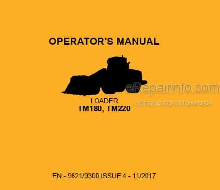 Photo 5 - JCB TM180 TM220 Operators Manual Loader 9821-9300