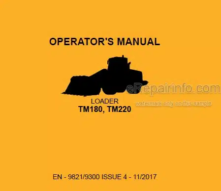 Photo 5 - JCB TM180 TM220 Operators Manual Loader 9821-9300