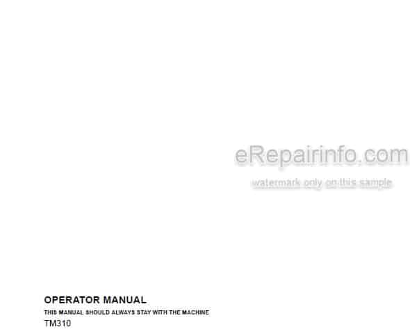 Photo 4 - JCB TM310 TM310S TM310WM Operators Manual Loader