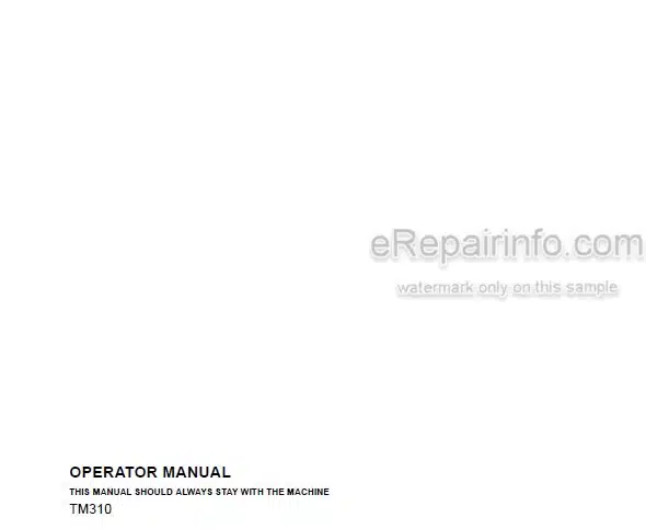Photo 4 - JCB TM310 TM310S TM310WM Operators Manual Loader