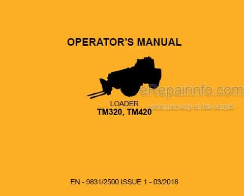 Photo 4 - JCB TM320 TM420 Operators Manual Loader 9831-2500