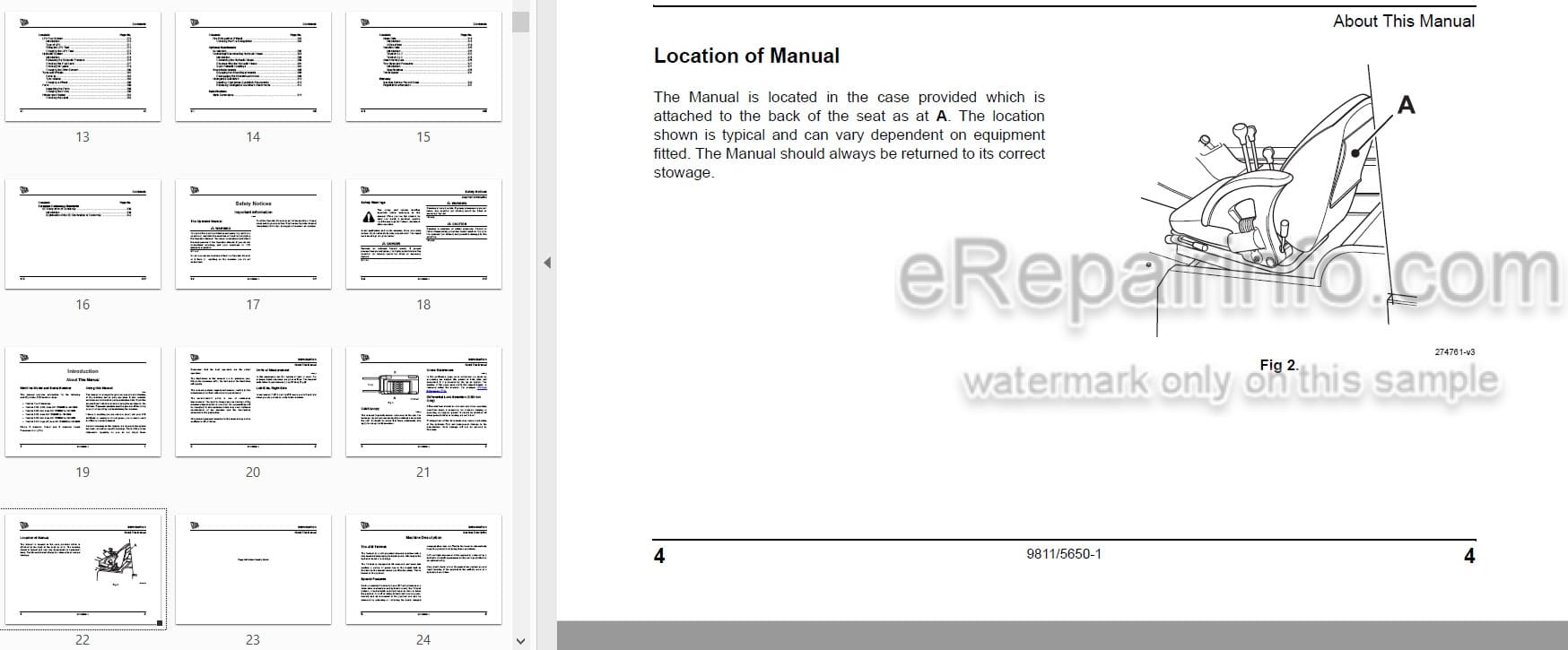 Photo 4 - JCB Teletruk 2.5 3.0 3.5 Tier 3 Operators Manual Forklift 9811-5650