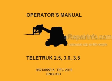 Photo 4 - JCB Teletruk 2.5 3.0 3.5 Tier 3 Operators Manual Forklift 9821-0550-5