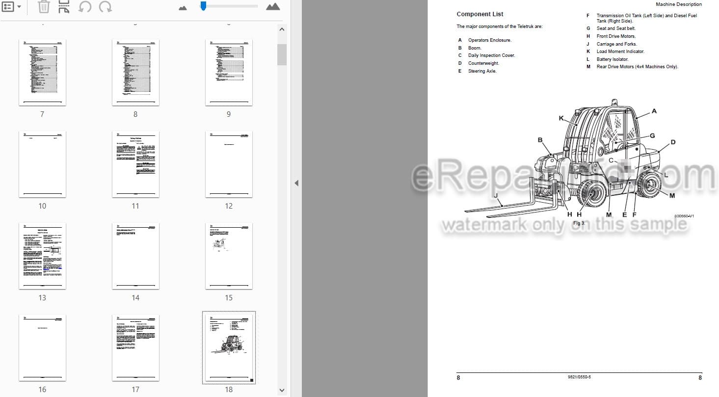 Photo 3 - JCB Teletruk 2.5 3.0 3.5 Tier 3 Operators Manual Forklift 9821-0550-5