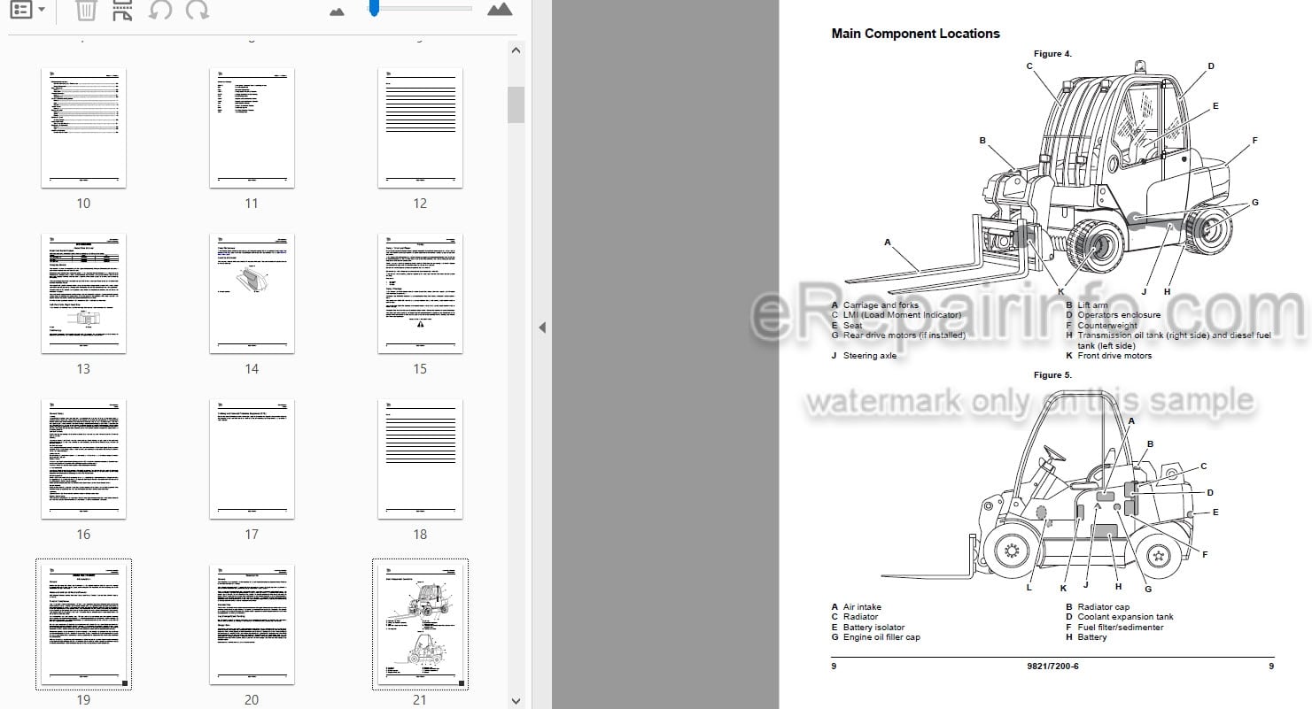Photo 3 - JCB Teletruk TLT30D TLT35D High Lift 4X4 Operators Manual Forklift 9821-7200