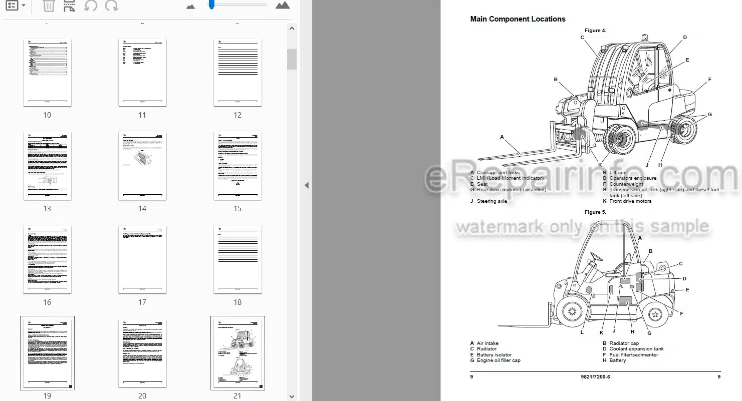 Photo 3 - JCB Teletruk TLT30D TLT35D High Lift 4X4 Operators Manual Forklift 9821-7200