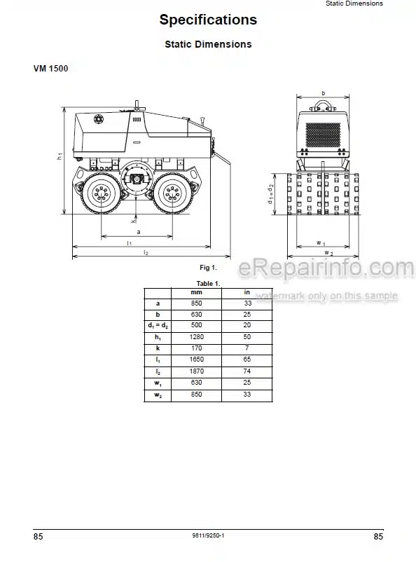 Photo 5 - JCB VM1500M VM1500F Operators Manual Vibratory Roller 9811-9250