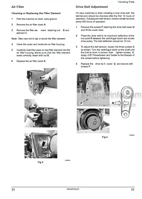 Photo 7 - JCB VMP8 Operators Manual Vibrating Plate 332-A4353