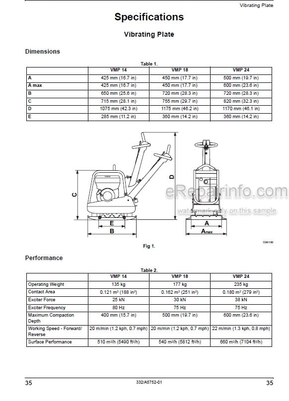 Photo 5 - JCB VMP14 VMP18 VMP24 Operators Manual Vibrating Plate 332-A5752