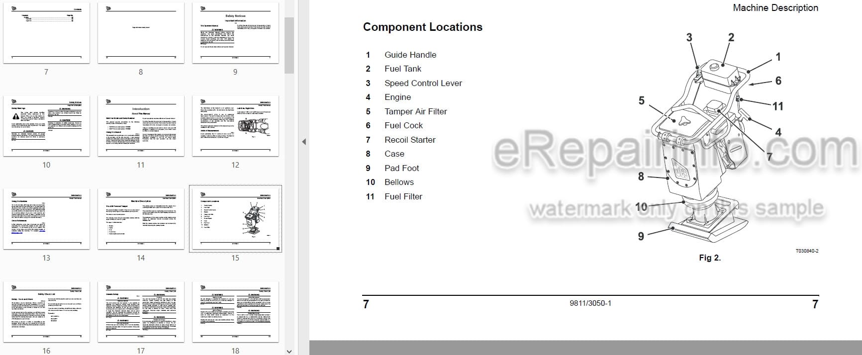 Photo 4 - JCB VMR60 VMR75 Operators Manual Impact Rammer