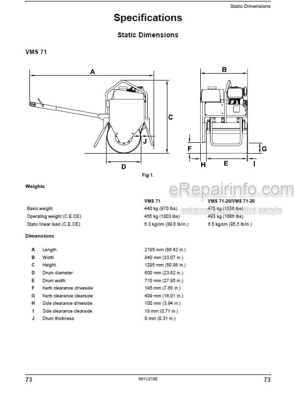 Photo 5 - JCB VMS71 VMS71-20 VMS71-30 Operators Manual Roller 9811-2150
