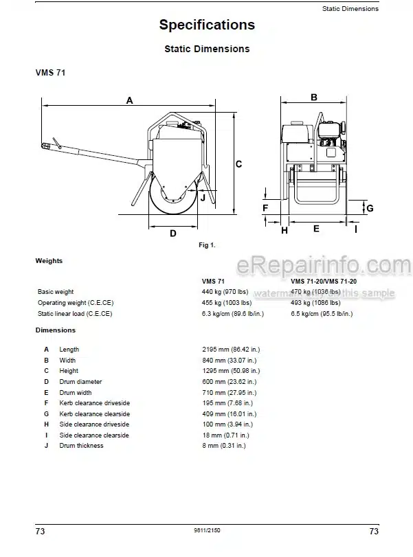 Photo 5 - JCB VMS71 VMS71-20 VMS71-30 Operators Manual Roller 9811-2150
