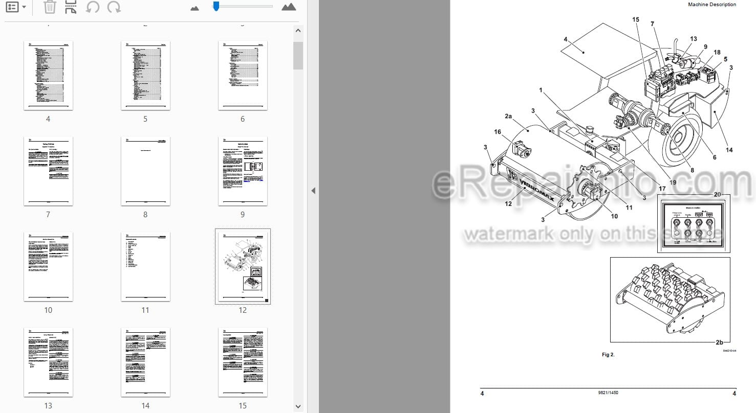 Photo 3 - JCB Vibromax VM115 Tier II Operators Manual Roller 9821-1450