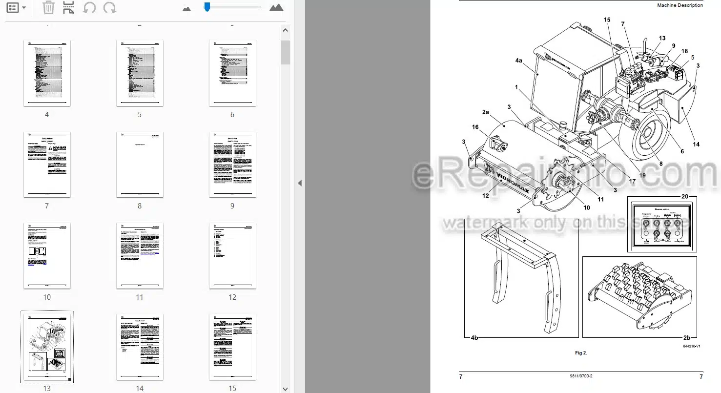 Photo 3 - JCB Vibromax VM46D VM46PD VM75D VM75PD VM115D VM115PD VM115H VM132D VM132PD VM146D VM146PD VM166D VM166PD VM200D VM200PD VM Range Tier 2 Operators Manual Roller 9811-9700
