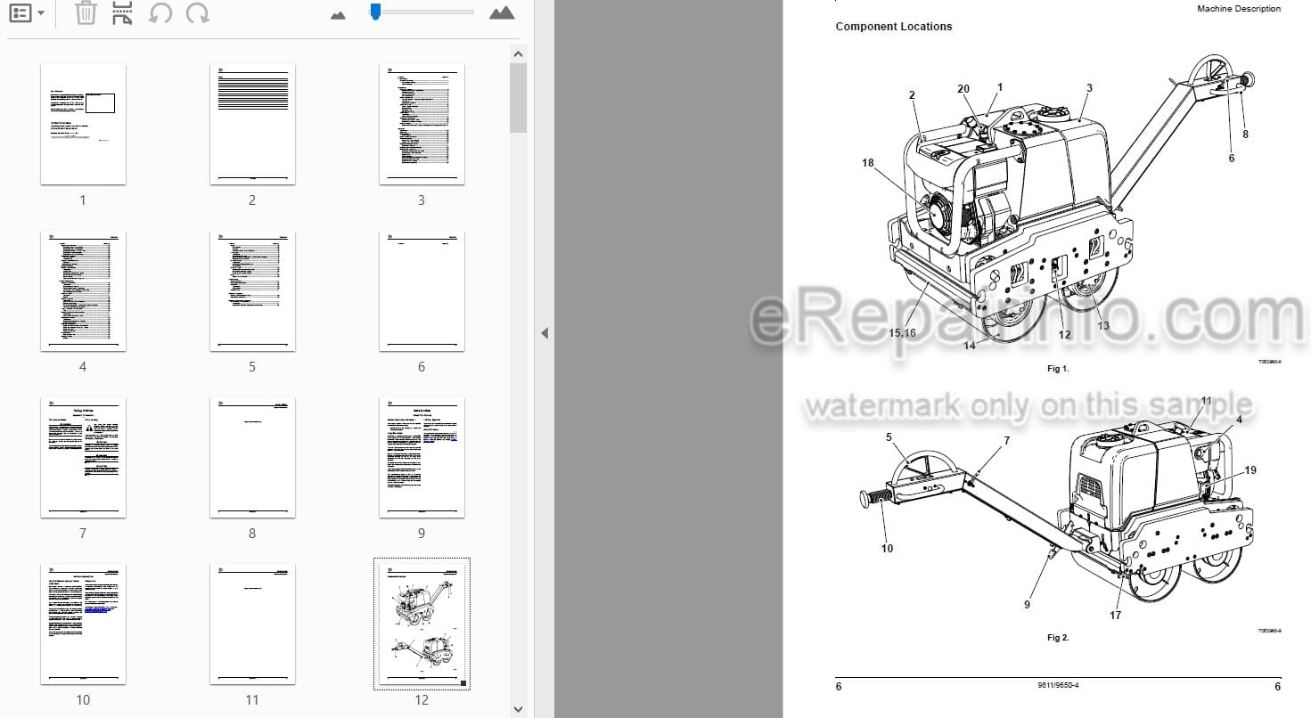 Photo 3 - JCB Vibromax VMD70 VMD100 Operators Manual Roller 9811-9650