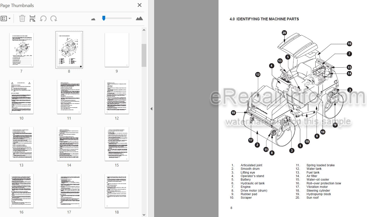 Photo 3 - JCB Vibromax VMT390 VMT400 VMT480 VMT500 Instruction Manual Roller