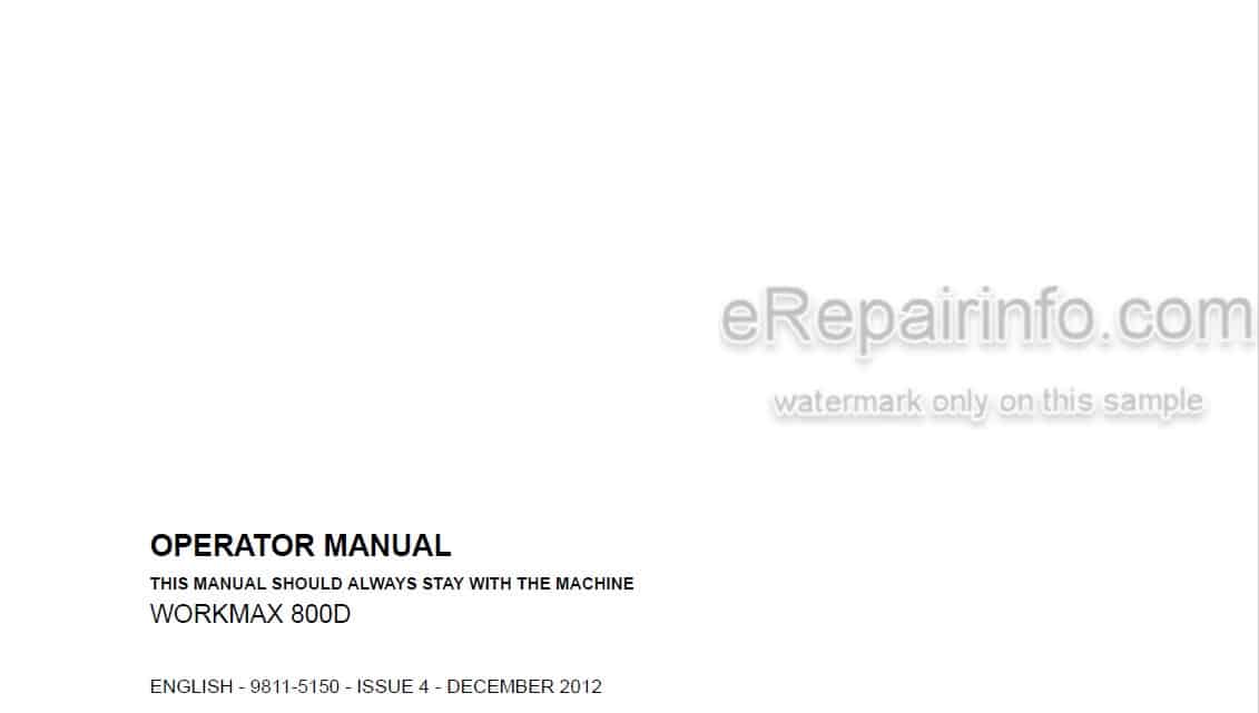 Photo 4 - JCB Workmax 800D Operators Manual Machine 9811-5150