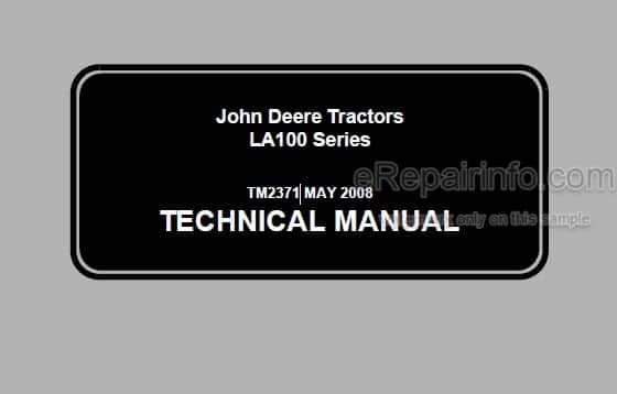 Photo 5 - John Deere LA100 LA110 LA120 LA130 LA140 LA150 Technical Manual Lawn Garden Tractor TM2371