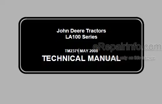 Photo 5 - John Deere LA100 LA110 LA120 LA130 LA140 LA150 Technical Manual Lawn Garden Tractor TM2371