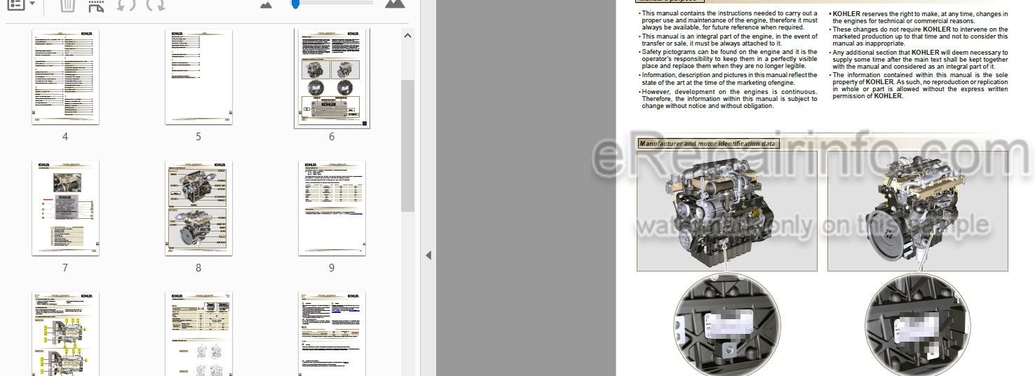 Photo 3 - Kohler 1903TCR 2504TCR Use And Maintenance Diesel Engine ED005302