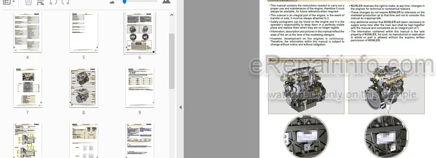 Photo 3 - Kohler 1903TCR 2504TCR Use And Maintenance Diesel Engine ED005302