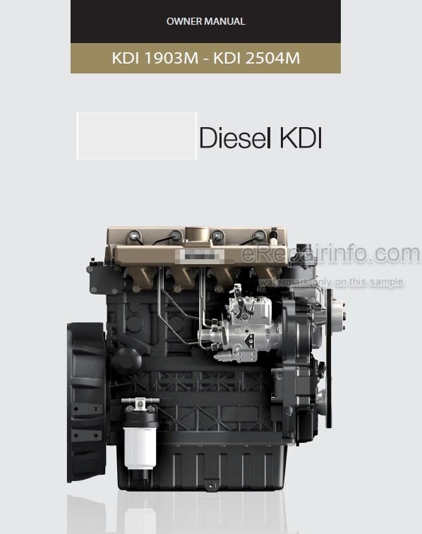 Photo 4 - Kohler KDI1903M KDI2504M Owners Manual Diesel Engine ED0053029510