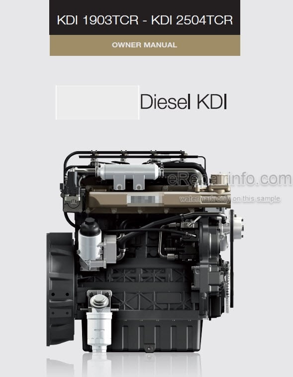 Photo 5 - Kohler KDI1903TCR KDI2504TCR Owner Manual Diesel Engine ED053029490