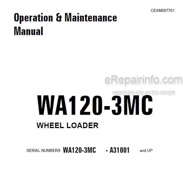 Photo 4 - Komatsu Avance Plus WA120-3MC Operation And Maintenance Manual Wheel Loader CEAM007701