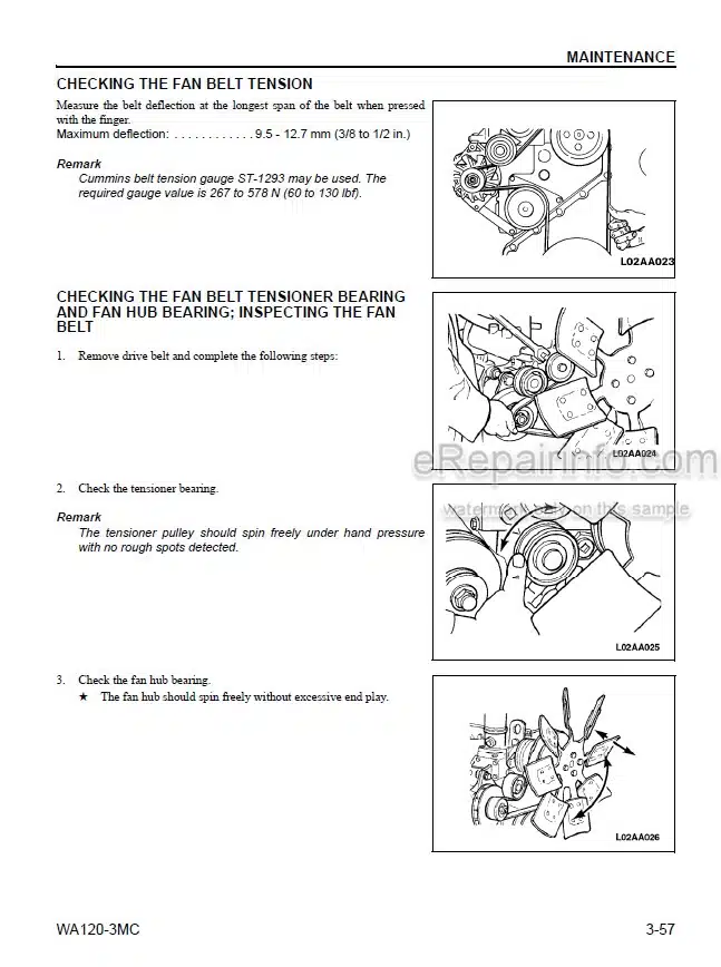 Photo 7 - Komatsu Avance Plus WA120-3 Operation And Maintenance Manual Wheel Loader CEAM007701