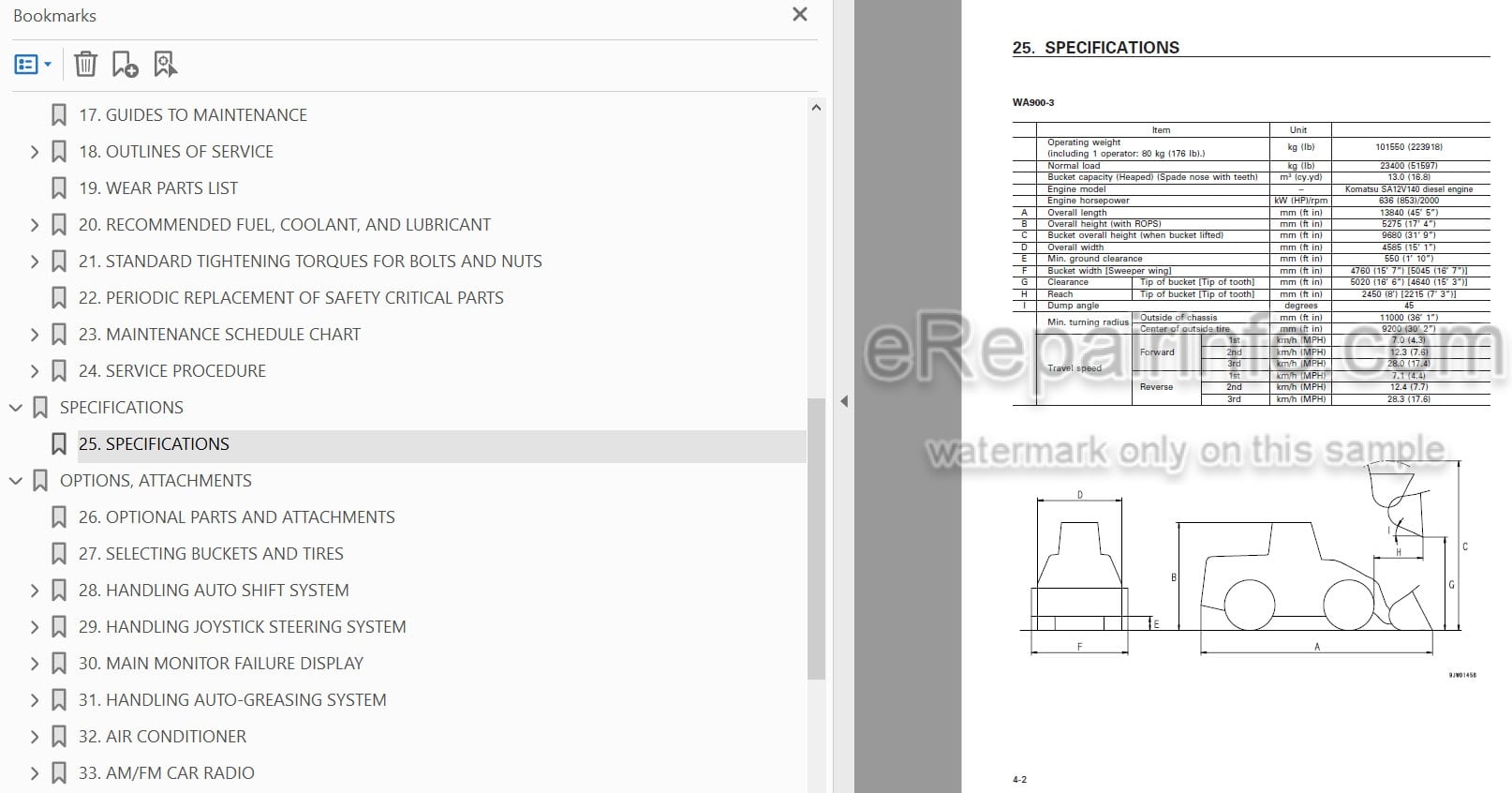 Photo 3 - Komatsu Avance WA900-3 Operation And Maintenance Manual Wheel Loader SEAM018712T