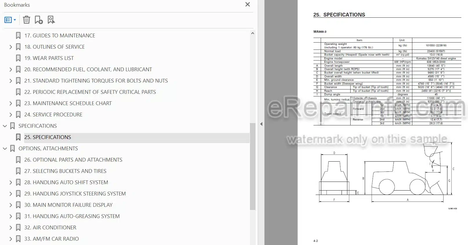 Photo 3 - Komatsu Avance WA900-3 Operation And Maintenance Manual Wheel Loader SEAM018712T
